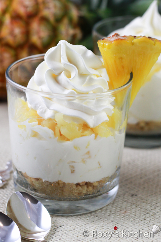 5-Ingredient No-Bake Pineapple Cheesecakes in a Cup - Roxy&amp;#39;s Kitchen